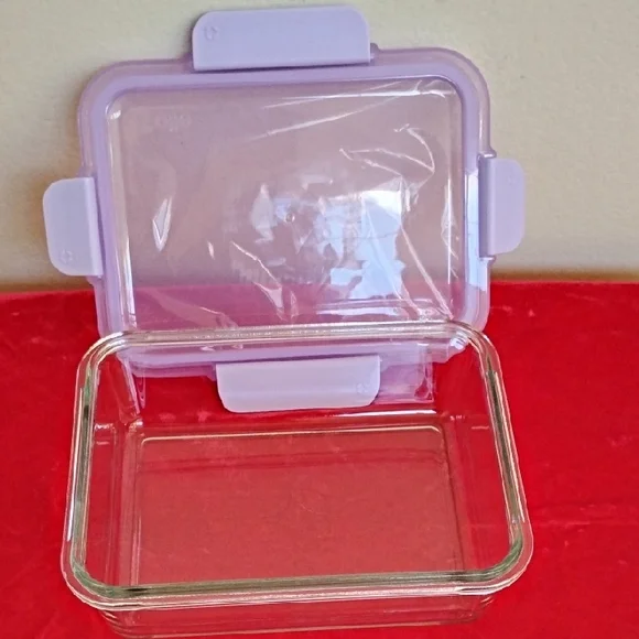 D- NWT Ello Glass Storage Container with Lavender Lid - Picture 5 of 11